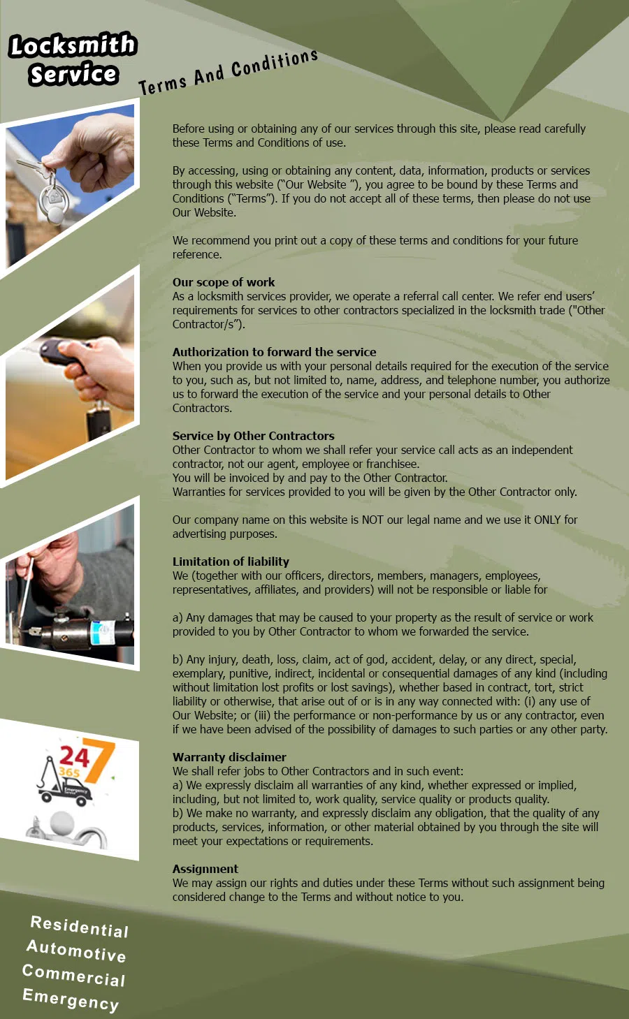 San Leandro Locksmith Service, San Leandro, CA 510-731-0507 - terms-ls